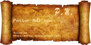 Petter Mózes névjegykártya